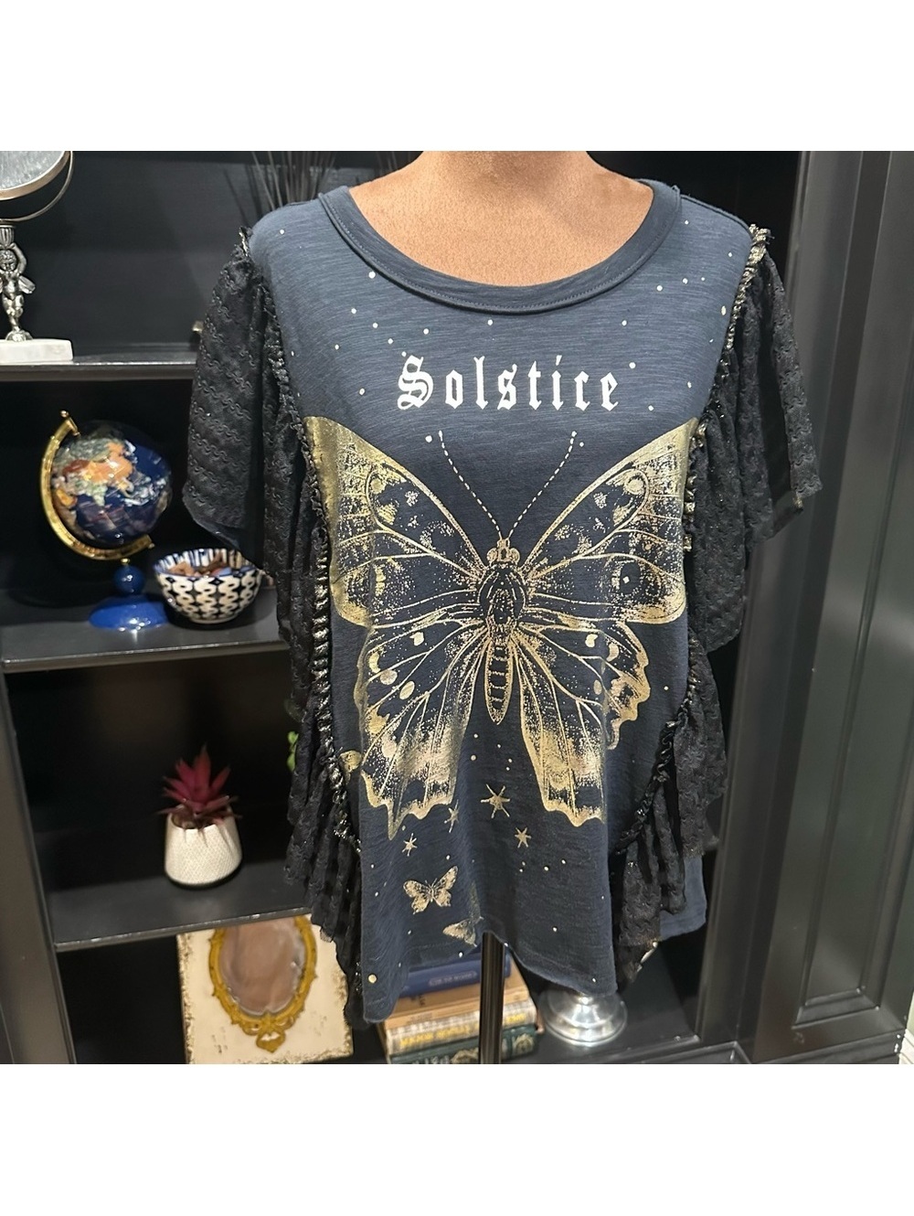 Anthropologie Pilcro Solstice Butterfly Tee – Size XS NWOT